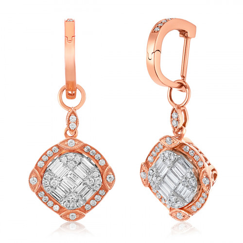 Ice Cubes 18K Rose Gold Diamonds Earring - ICE427