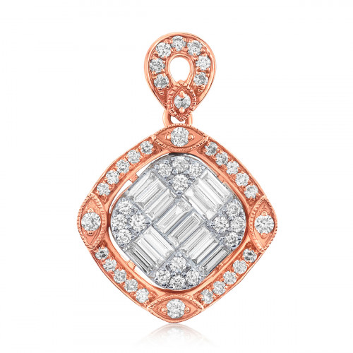 Ice Cubes 18K Rose Gold Diamonds Pendant - ICE426