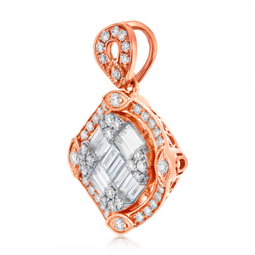 Ice Cubes 18K Rose Gold Diamonds Pendant - ICE426